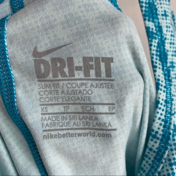 Nike Dri-Fit Turquoise Polka Dotted Tank Top - Picture 3 of 6